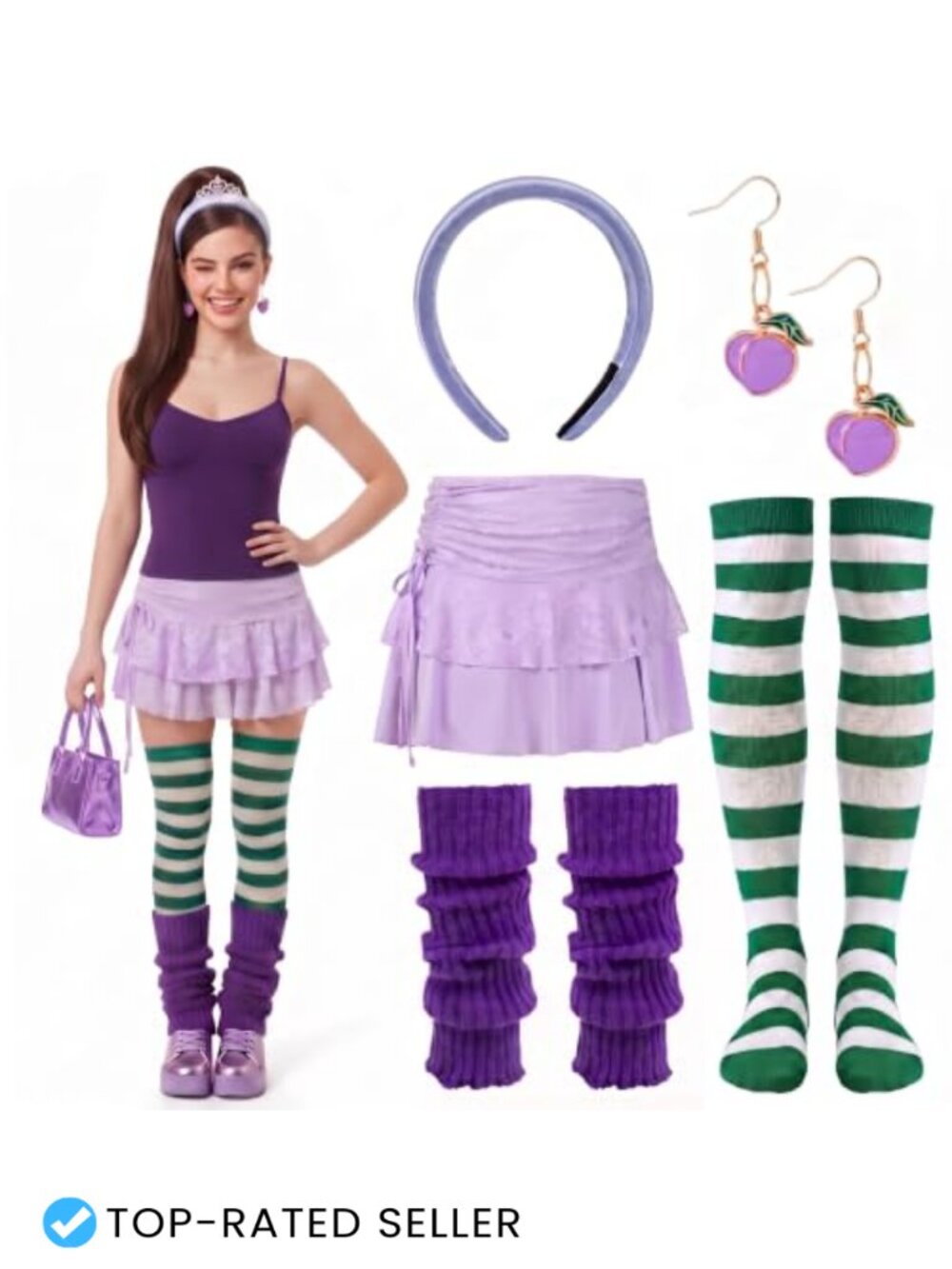 Plum Cake Costume Accessory Set Y2K Cosplay 5 Pc Halloween Party